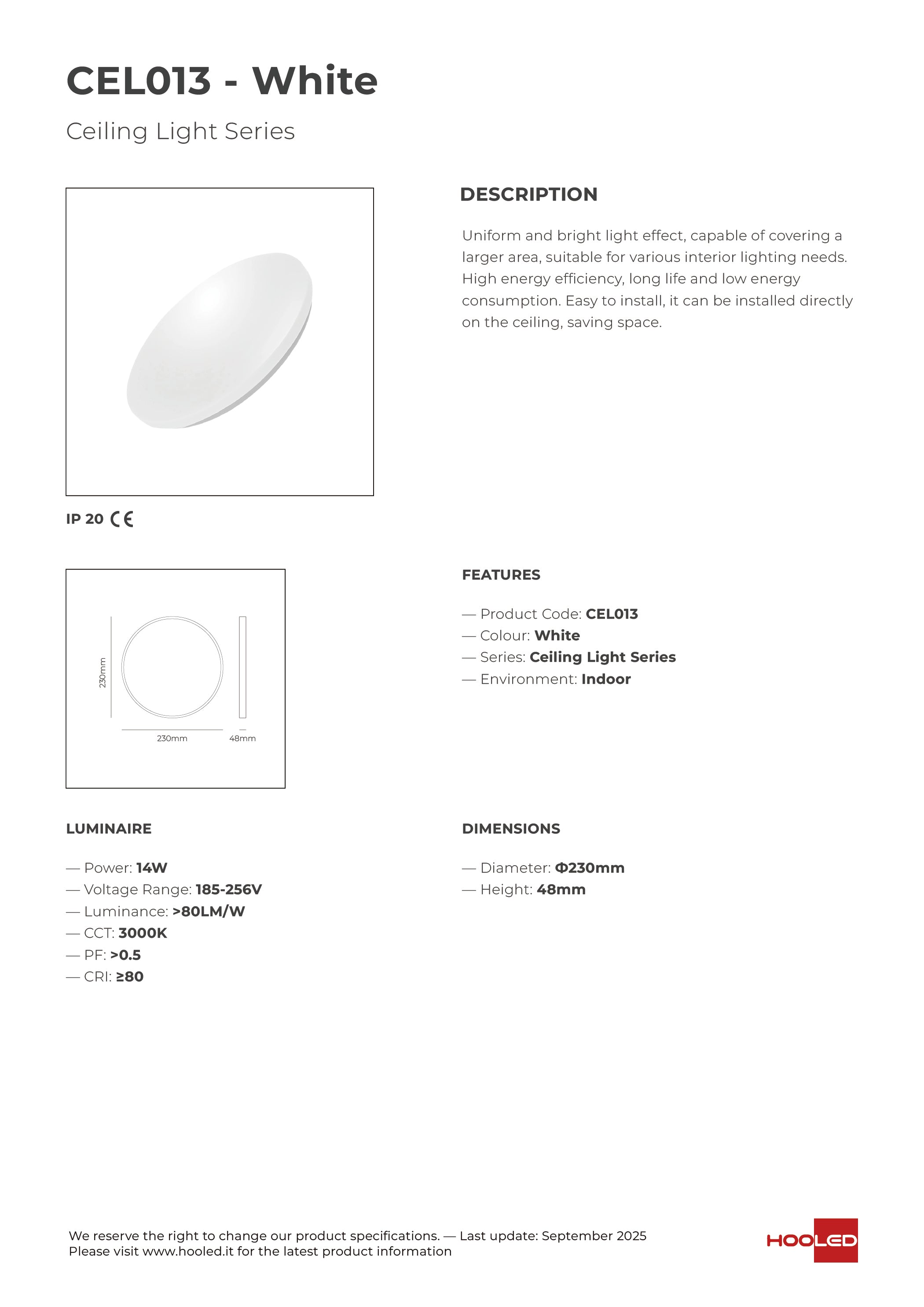 Plafoniera LED Circolare - CEL013 CEL014
