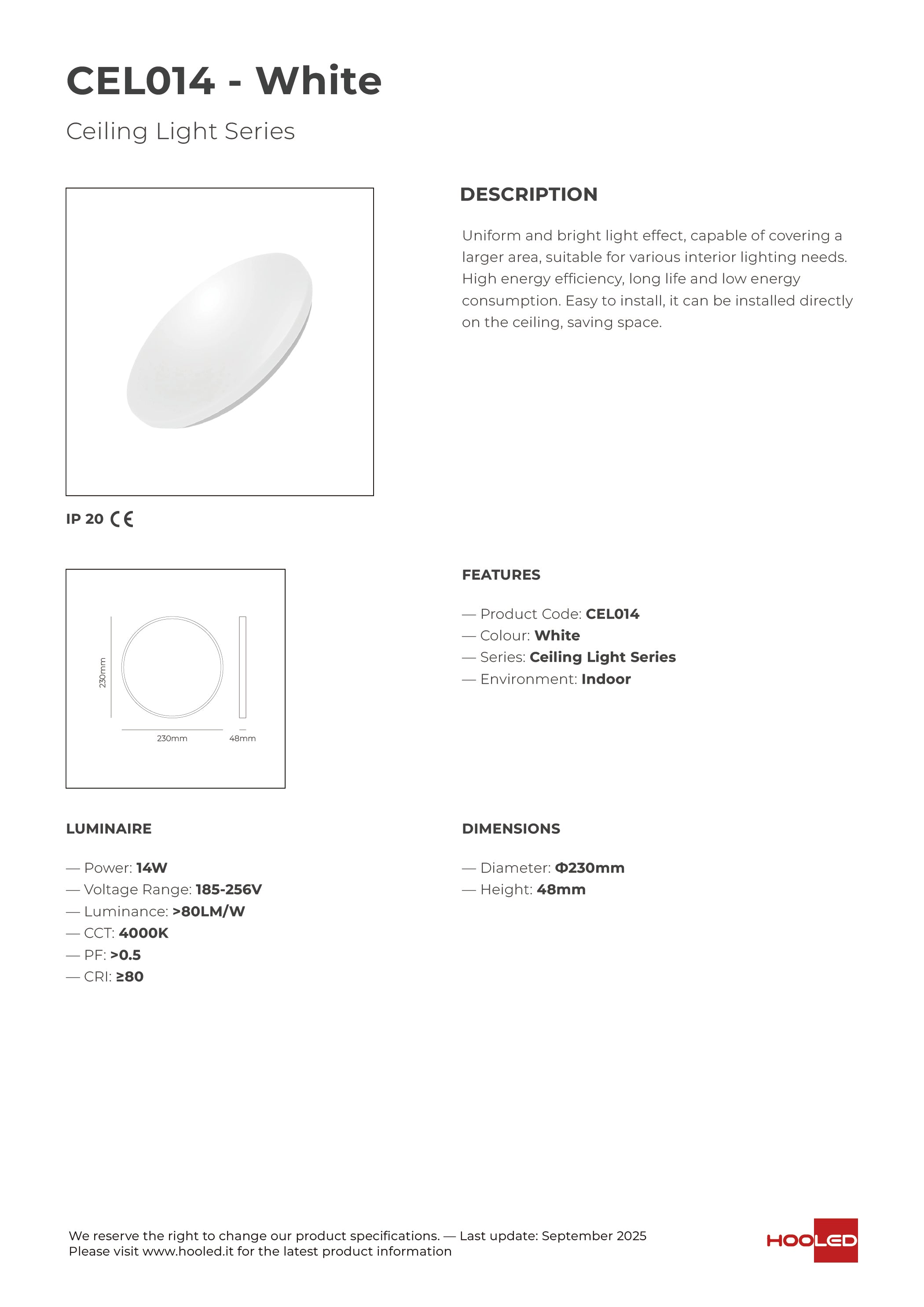 Plafoniera LED Circolare - CEL013 CEL014