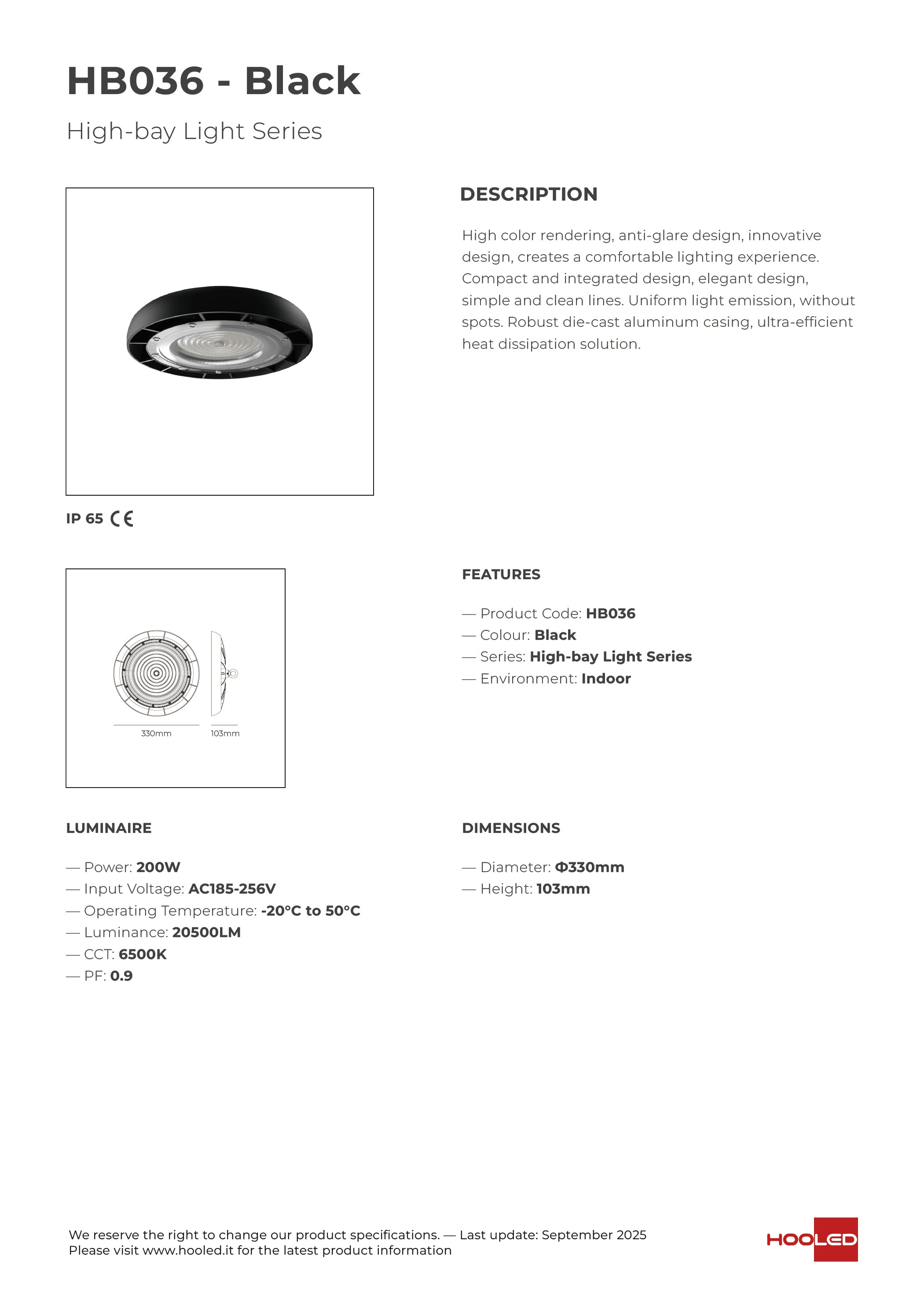 Campana LED 200W - HB036