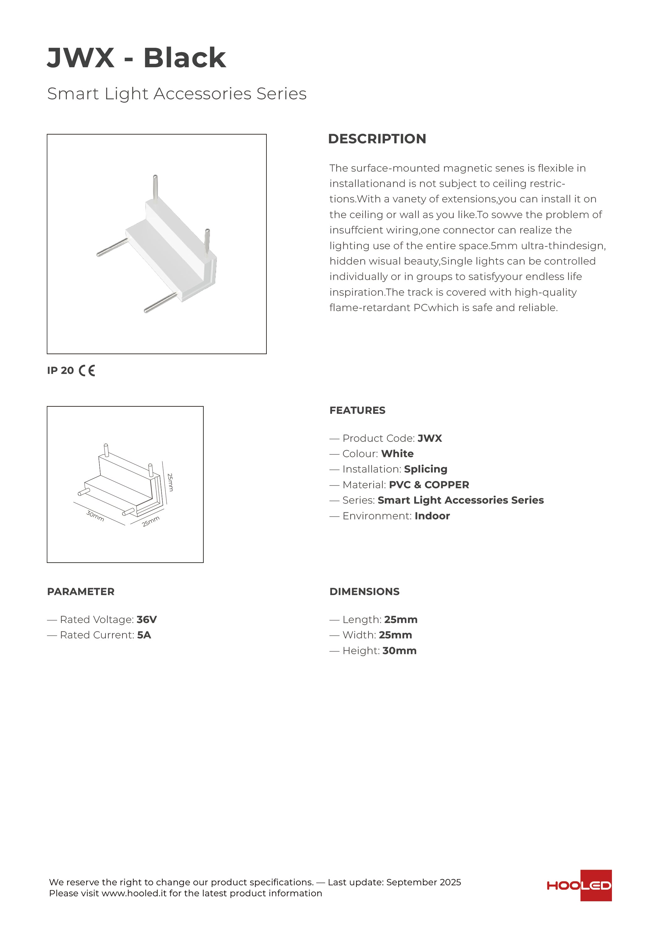 Track Connector Black/White - JBX JWX