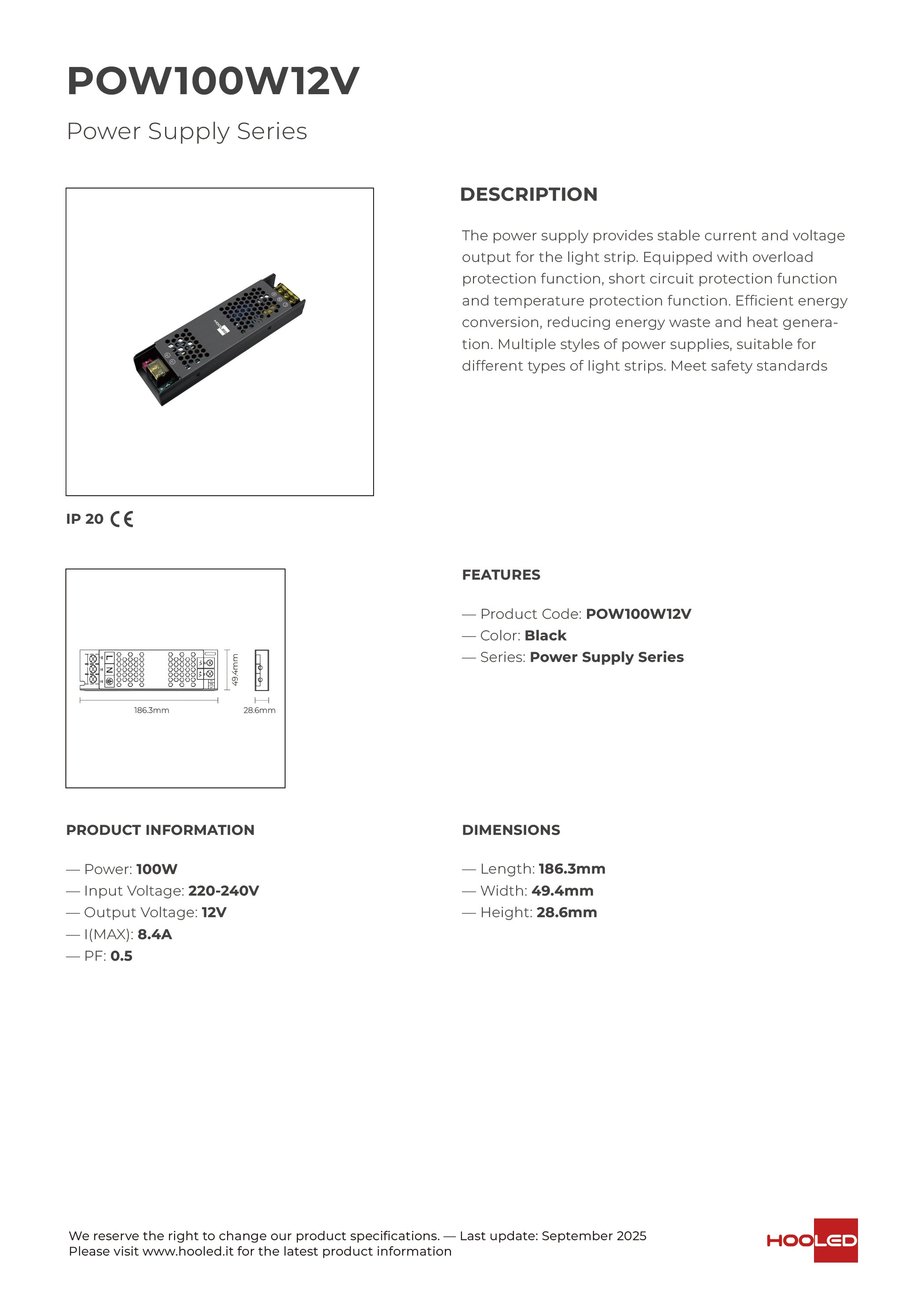Alimentatore - POW100W12V POW100W24V