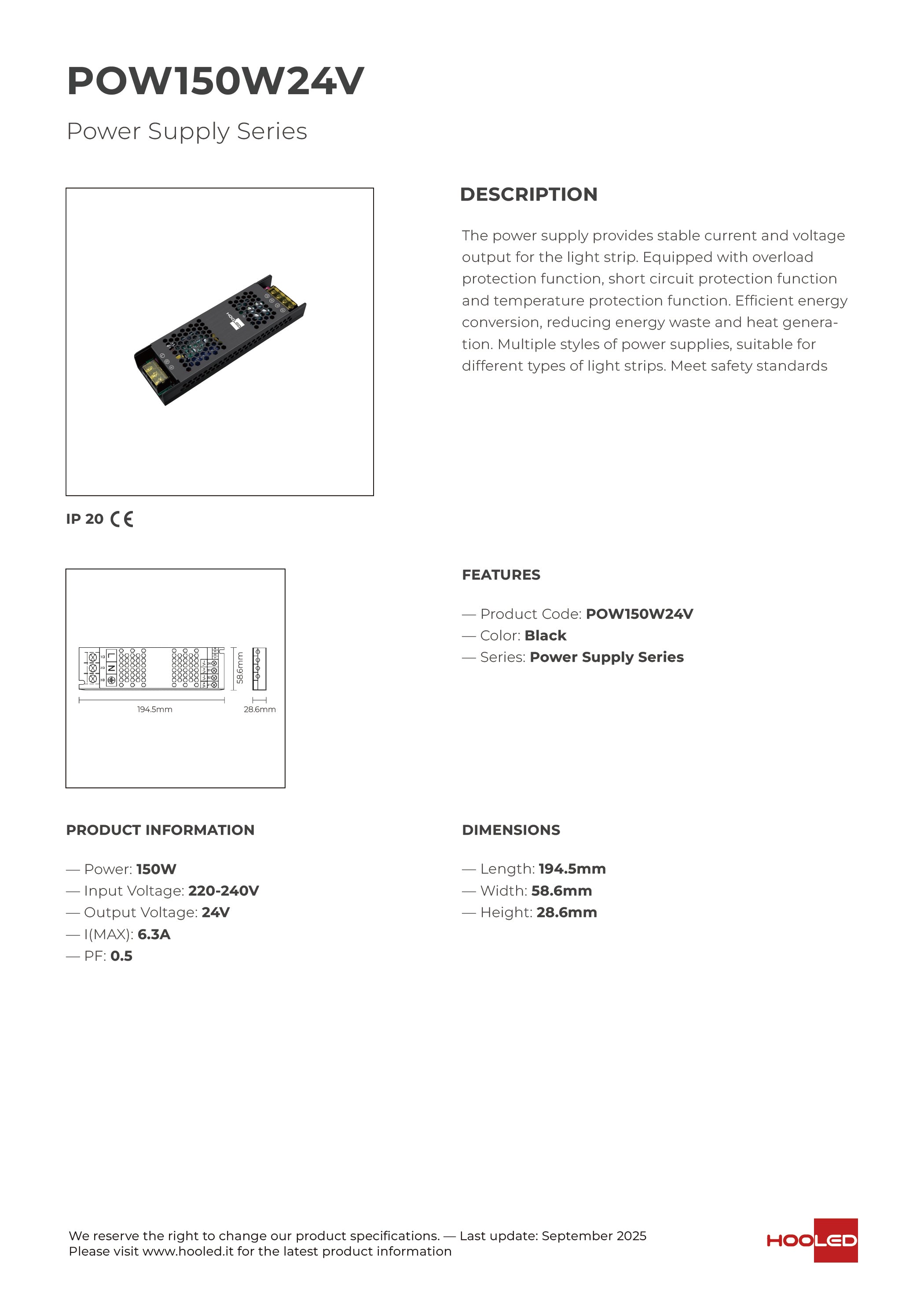 Alimentatore - POW150W24V
