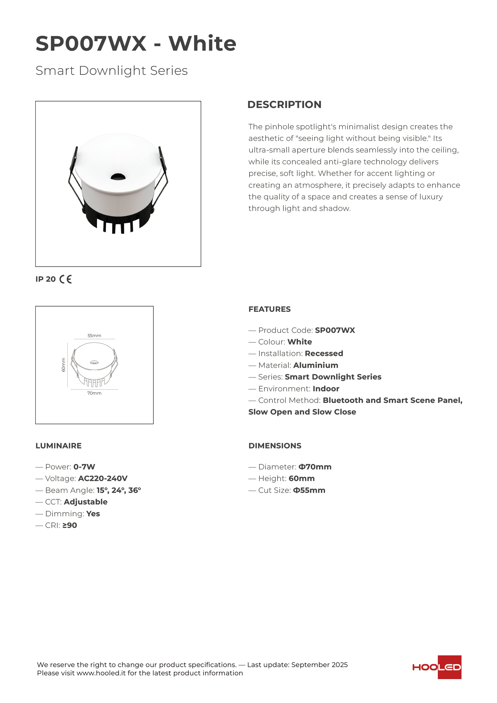 Smart Spot Light Black/White - SP007BX SP007WX