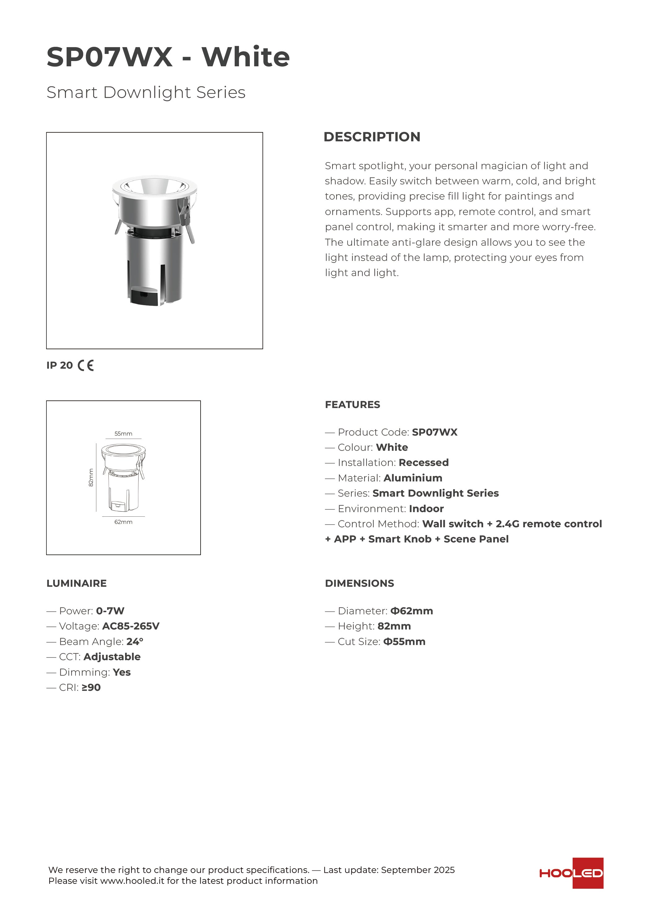 Smart Spot Light Black/White - SP07BX SP07WX