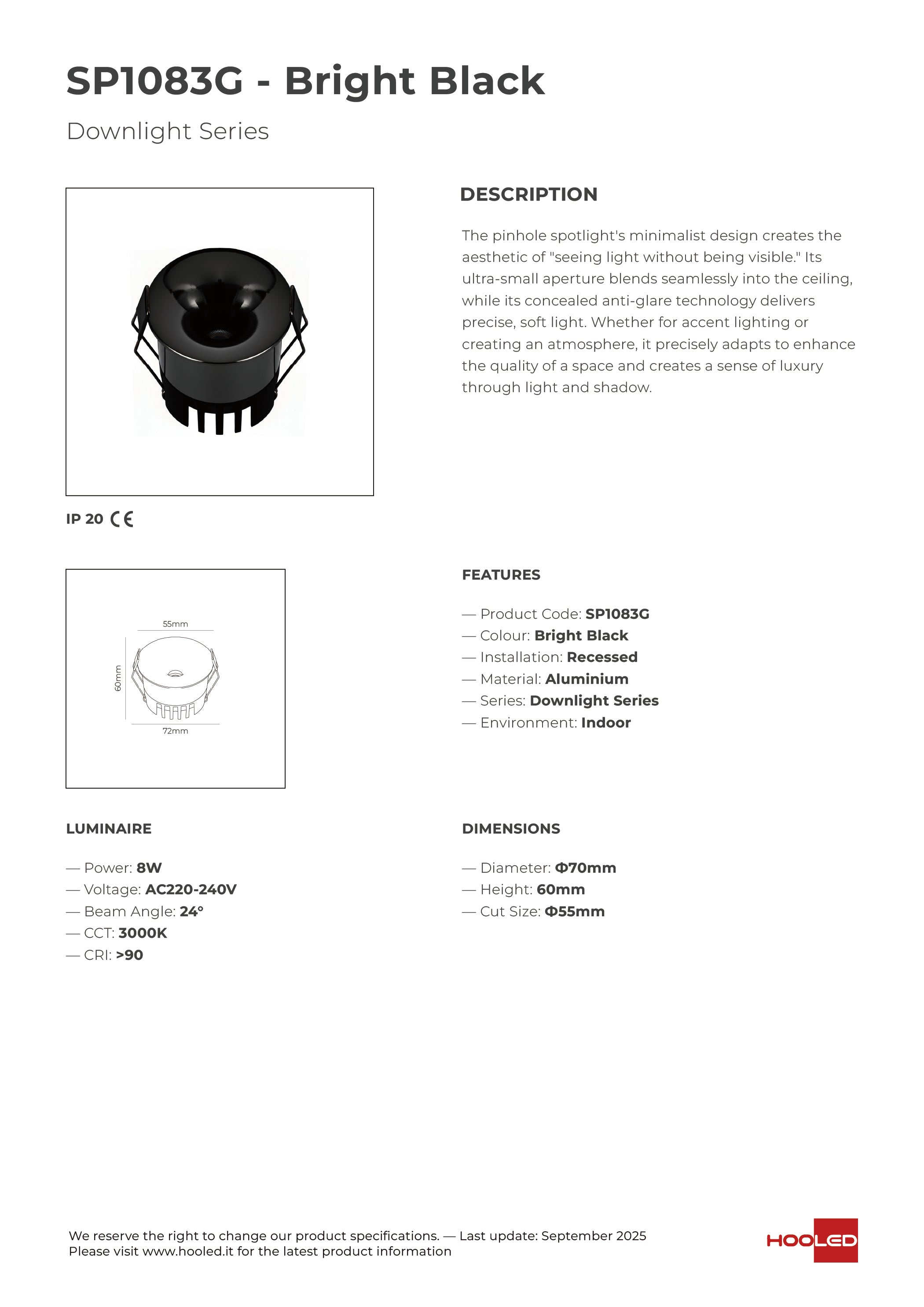 Spot Light White/Bright Black/Black - SP1083W SP1083G SP1083B