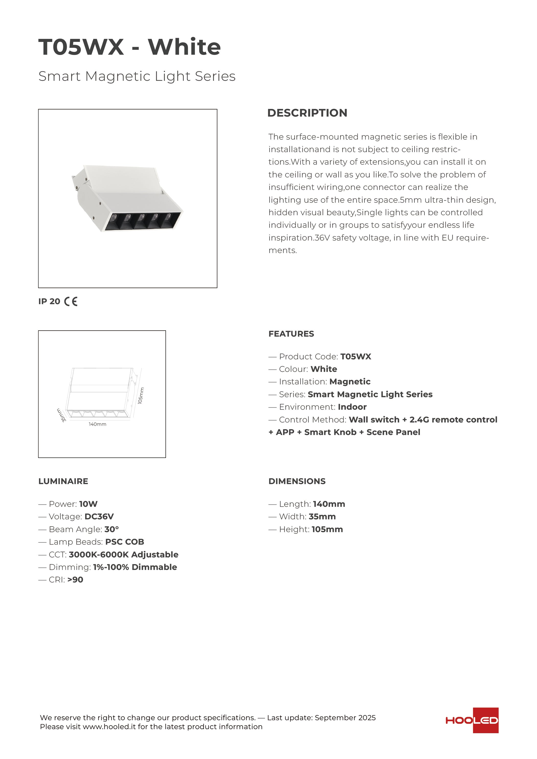 Foldable Light Black/White - T05BX T05WX