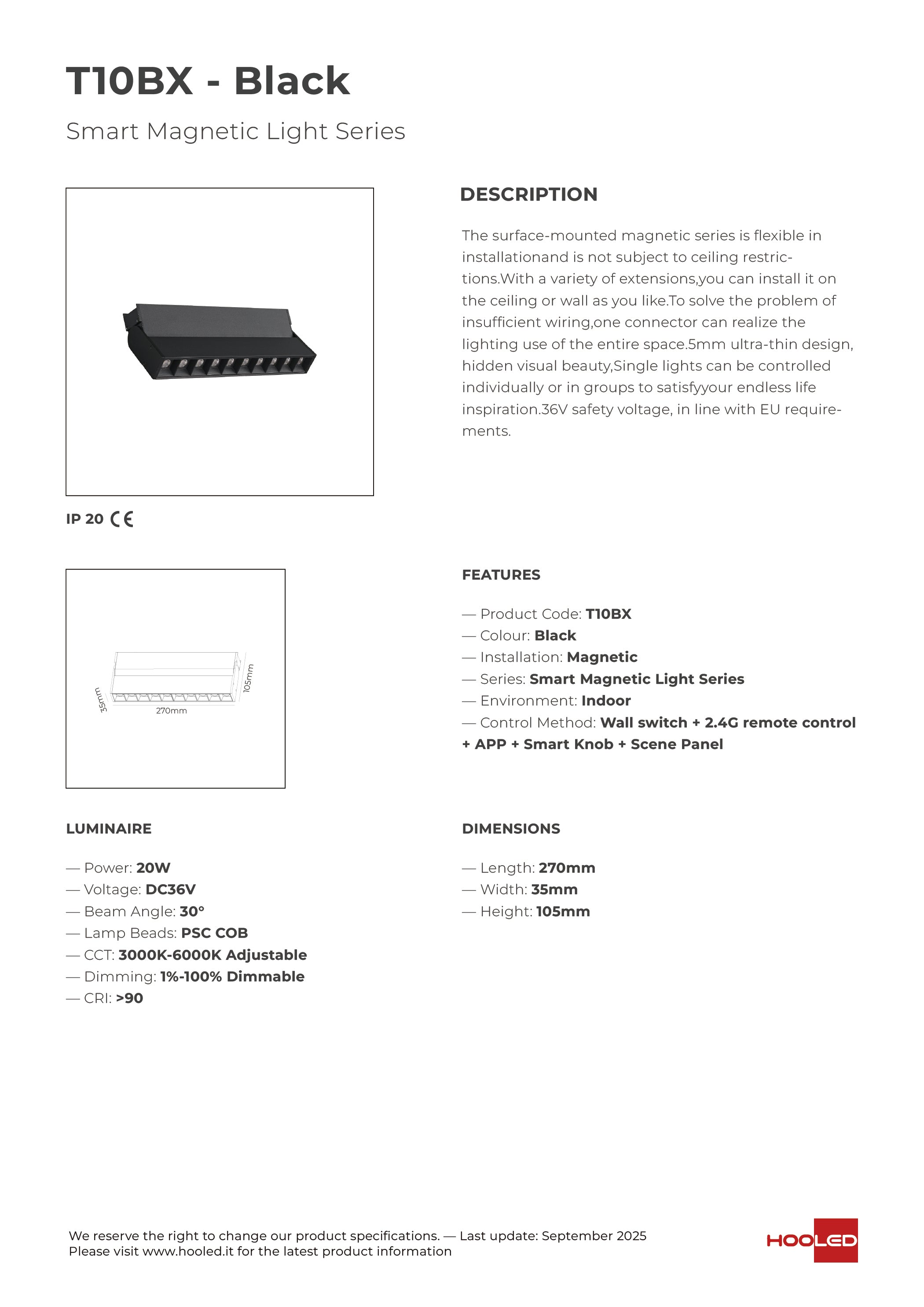 Foldable Light Black/White - T10BX T10WX