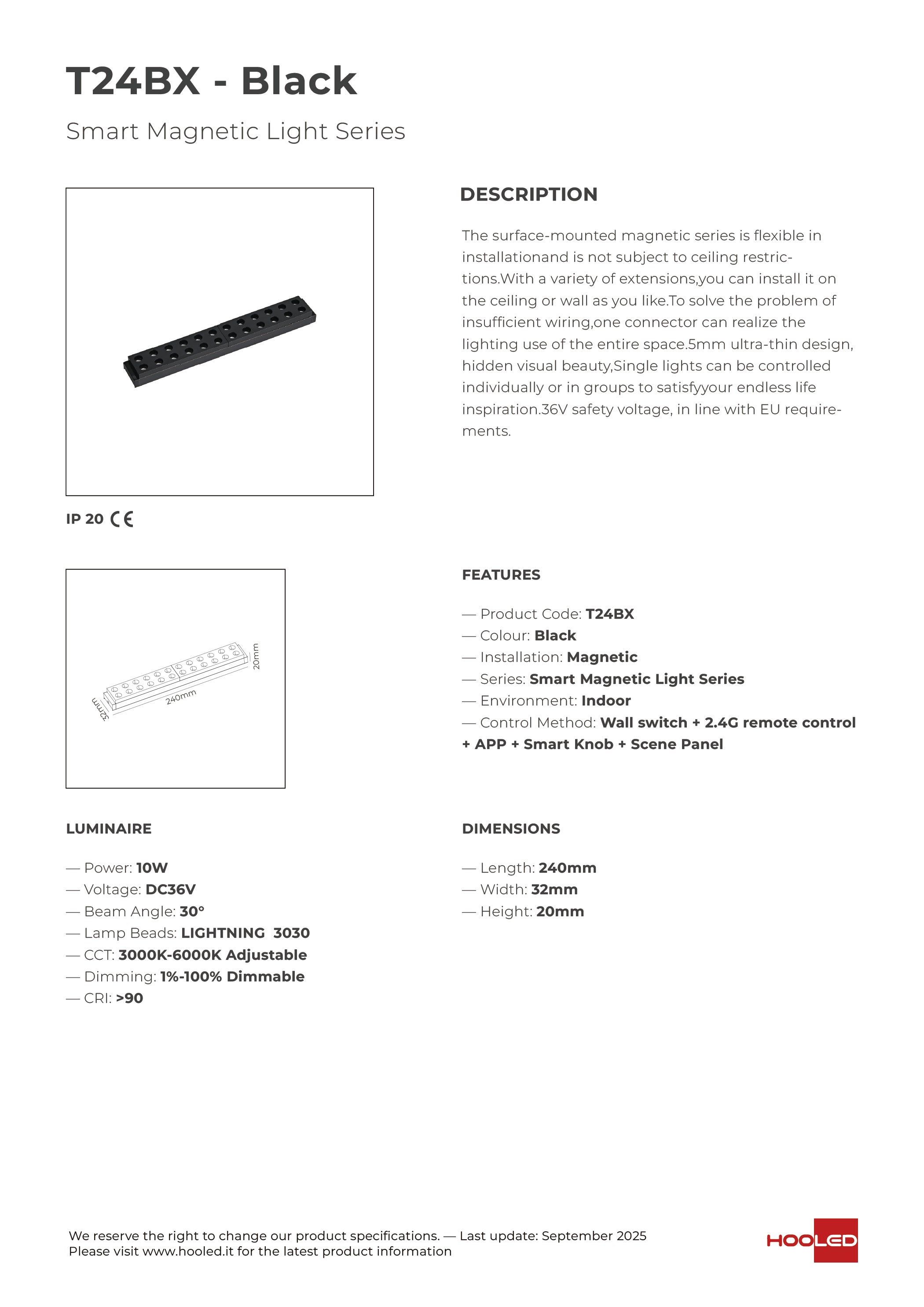 Griglia luce 10W bianco/nero - T24BX T24WX
