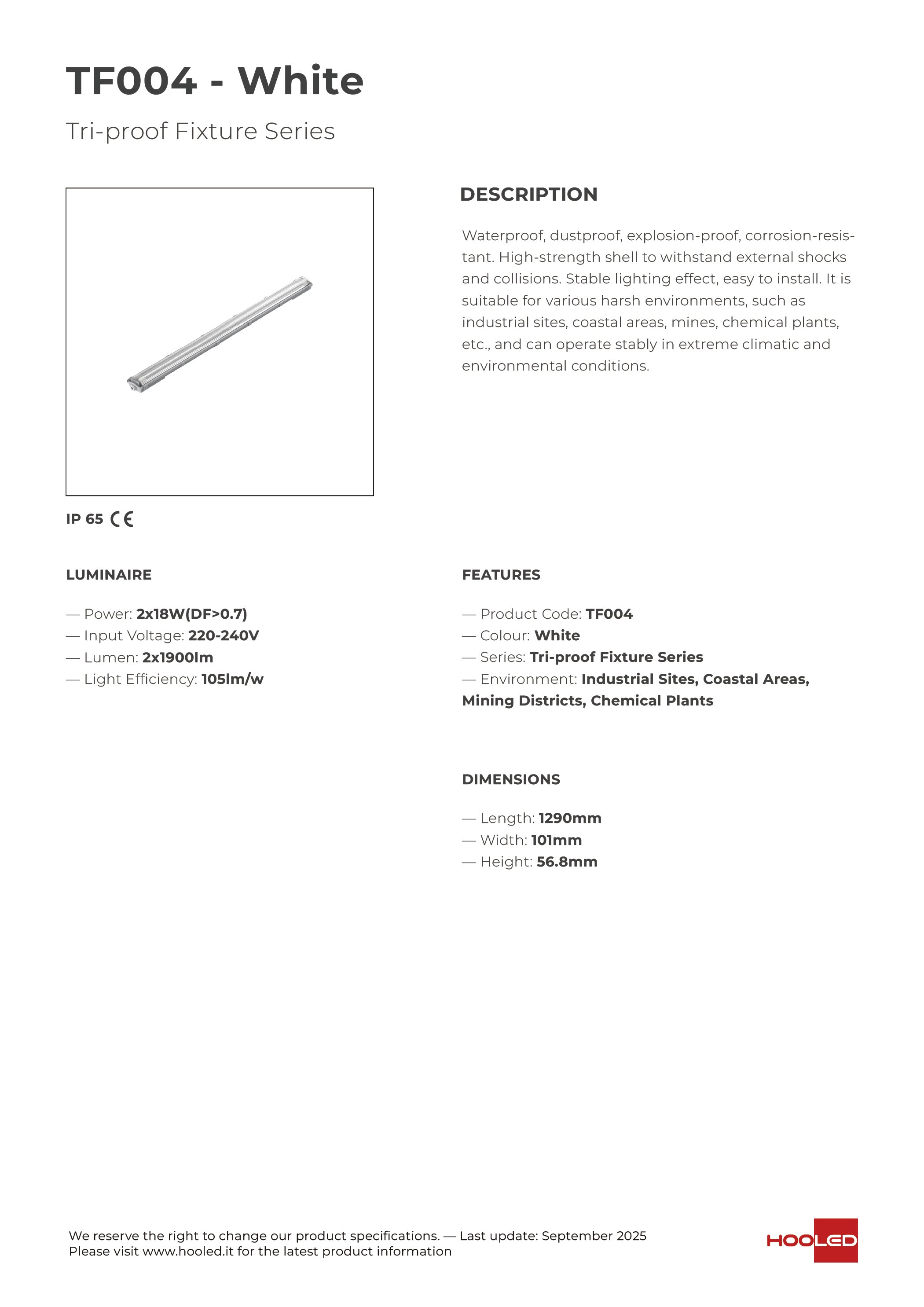 Weatherproof Fixture Plafoniera Stagna LED - TF004