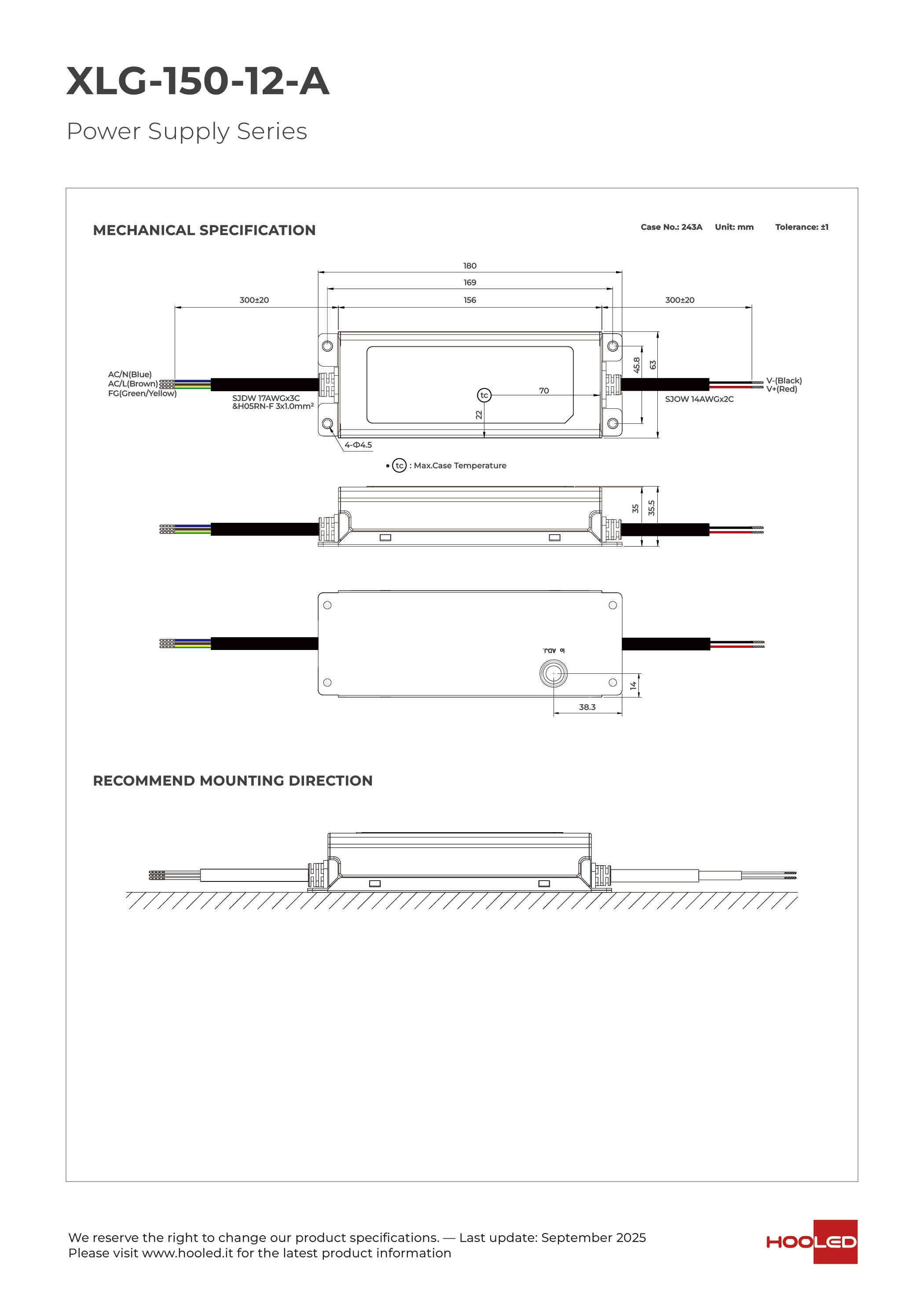 Alimentatore - XLG-150-12-A XLG-150-24-A