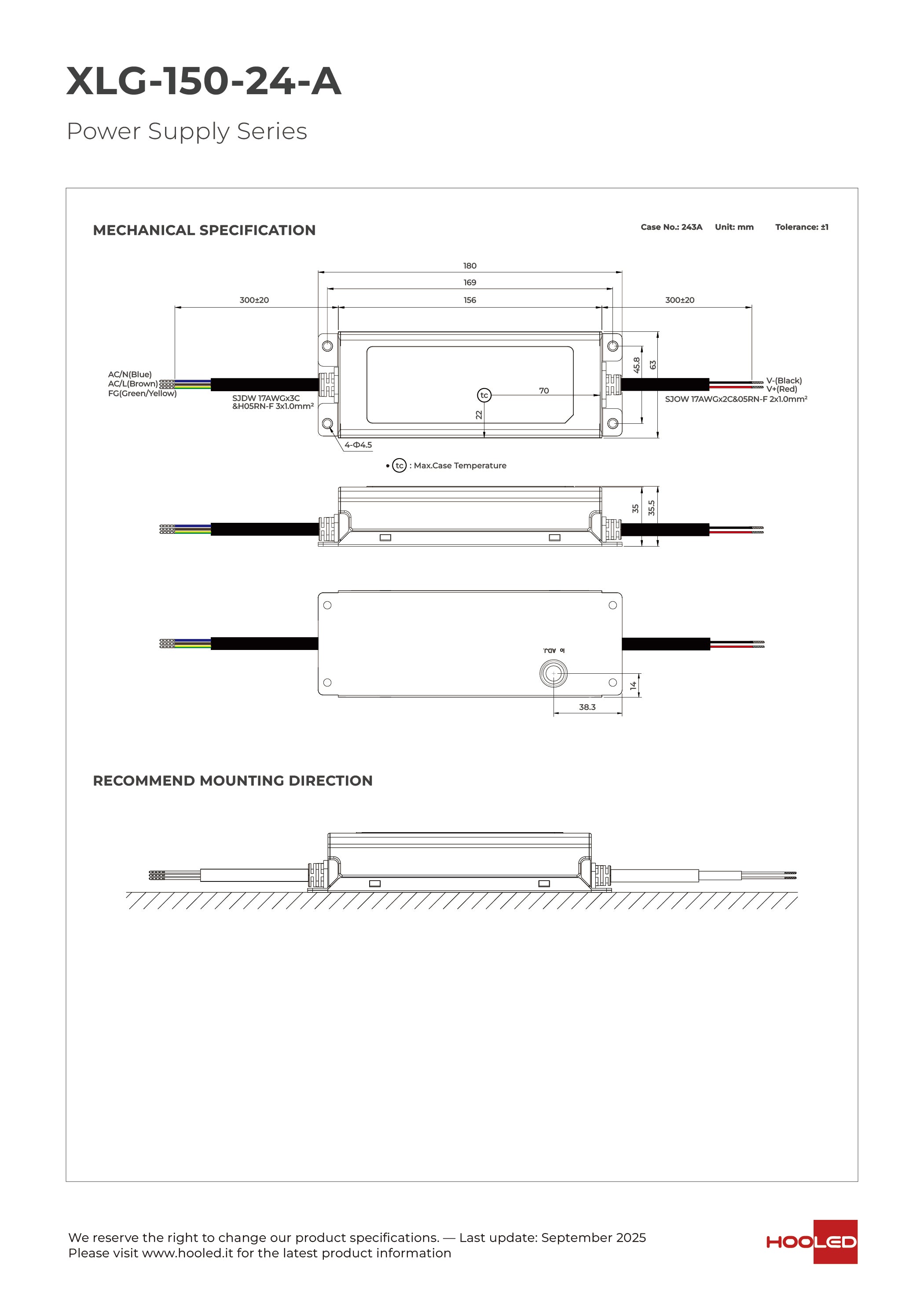 Alimentatore - XLG-150-12-A XLG-150-24-A