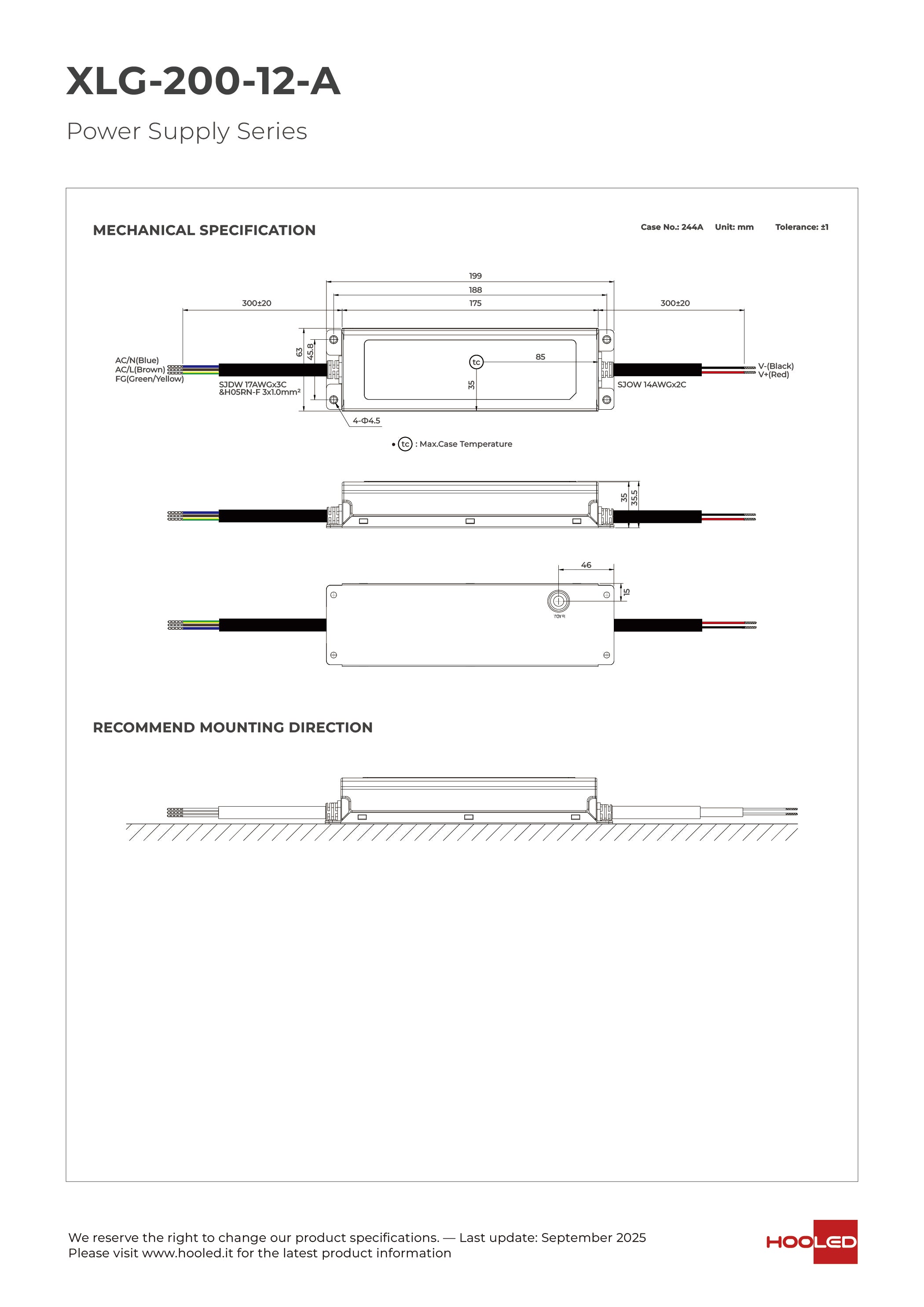 Alimentatore - XLG-200-12-A XLG-200-24-A