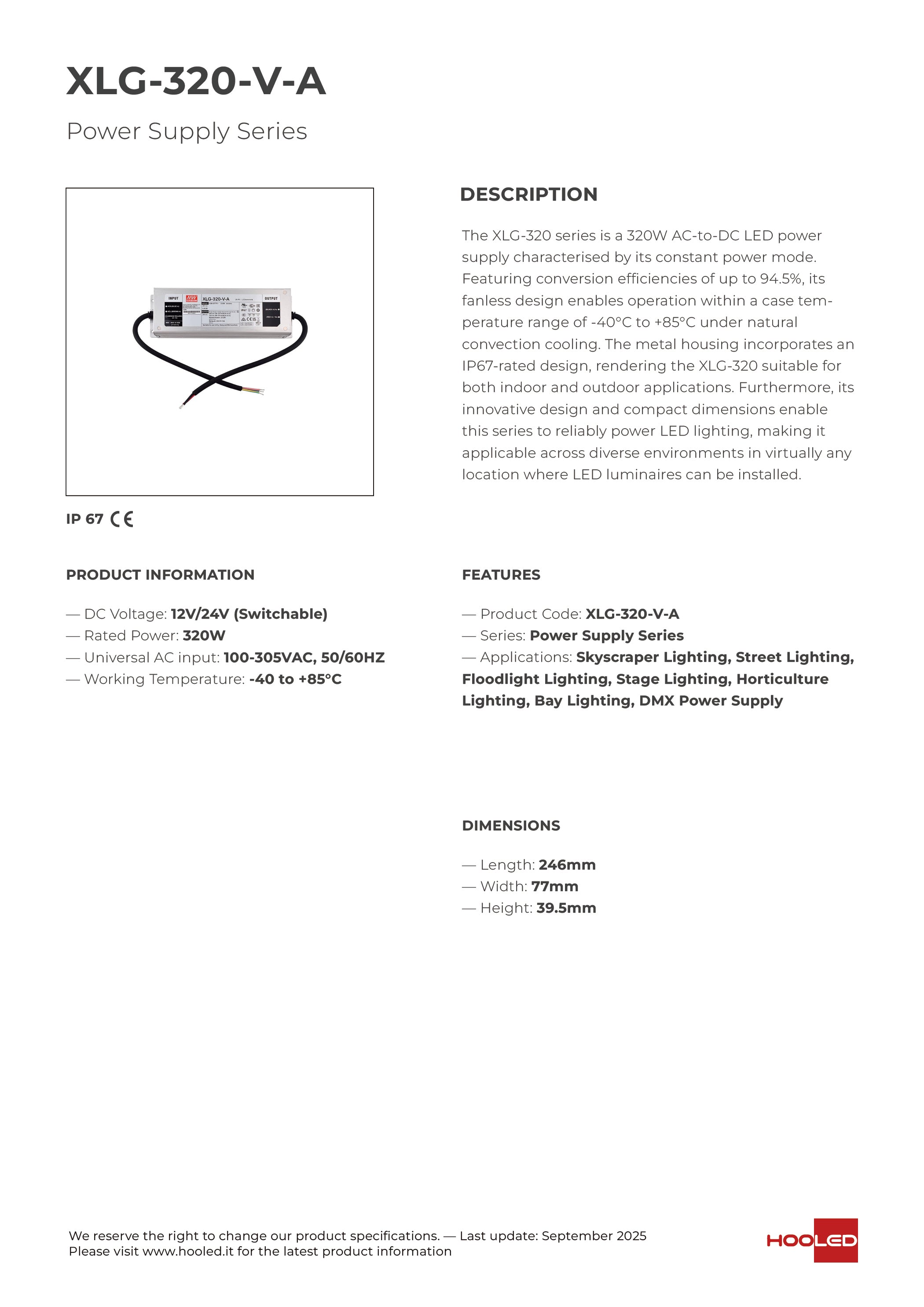 Alimentatore - XLG-320-V-A