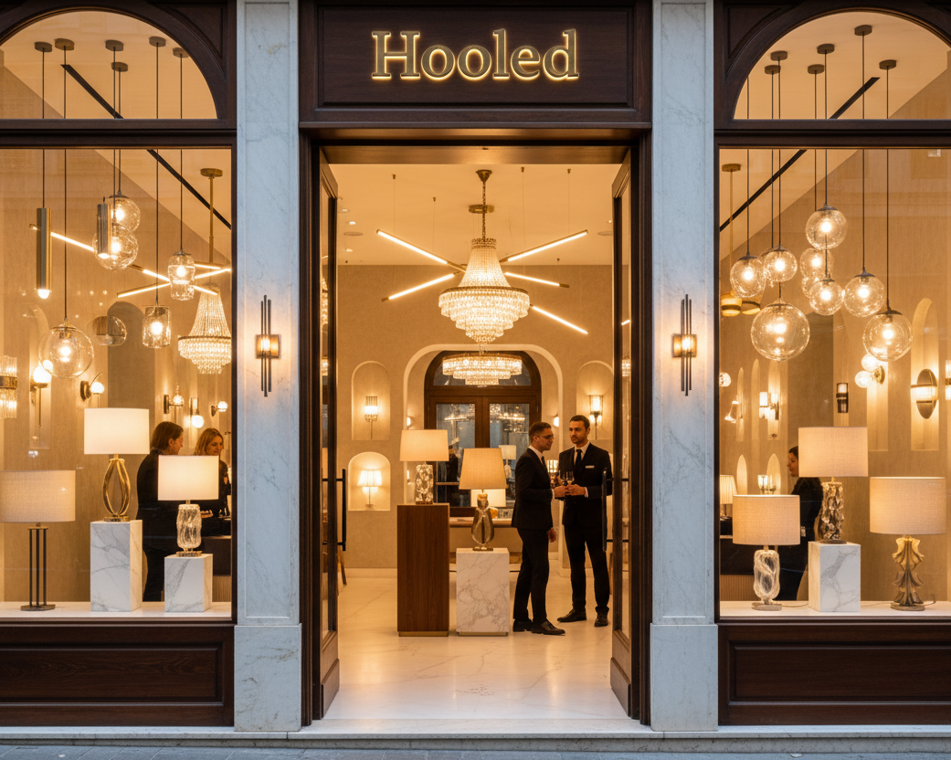 店名为Hooled的意式灯具门店